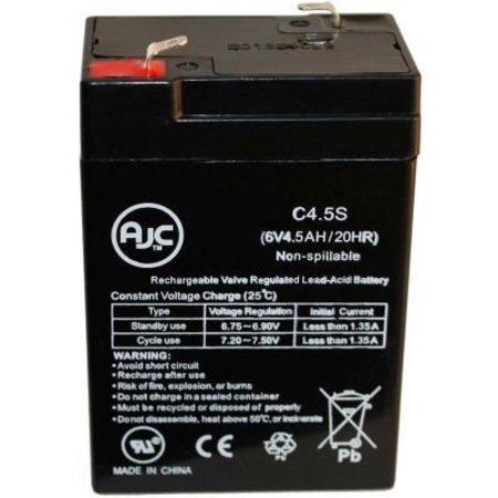 BATTERY CLERK AJC® SigmasTek k SP6-4.5 SP6-5 SPM6-5 6V 4.5Ah Sealed Lead Acid Battery SIGMASTEK-K SP6-4.5 SP6-5 SPM6-5